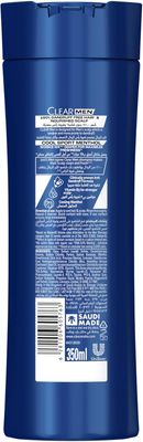 CLEAR Shampoo for men, anti-dandruff shampoo, Cool Sport Menthol, 100% Dandruff-free hair^ & Nourished Scalp, 350 ml_img_1