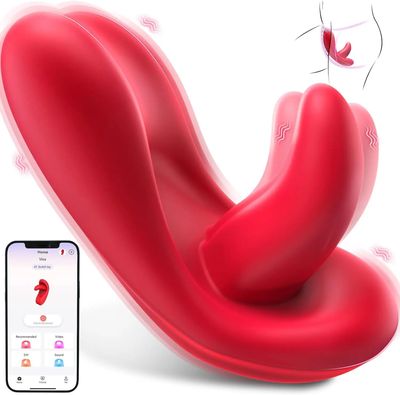 App Remote Control Vibrators Tongue-Shaped Butterfly 9-frequency Vibrator Wearable Panties Clitoral Stimulator Sex Toy for Women_img_0
