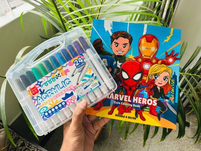 24 Acrylic Brush Pen + One Book (Combo)_img_5