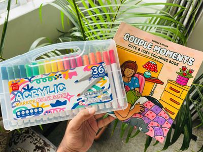 36 Acrylic Brush Pen + One Book (Combo)_img_1