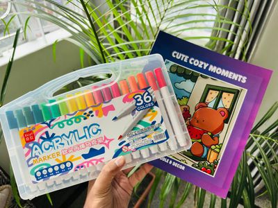 36 Acrylic Brush Pen + One Book (Combo)_img_0