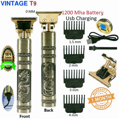 T9 Vintage USB C Type cable with Rechargeable Hair Trimmer metal body For Men and Women_img_1