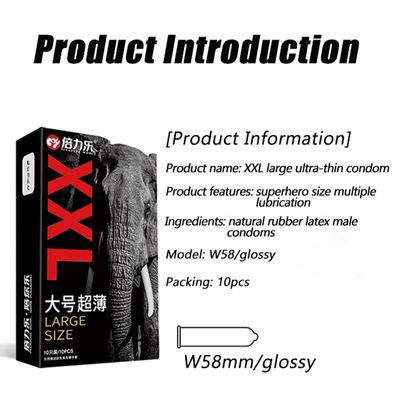 Ultra Thin Condom 10pcs Men's Ultra Lubricated Condom Glossy Natural Latex Broadside 58mm Penis Sleeve Safer Sex Health Products_img_3