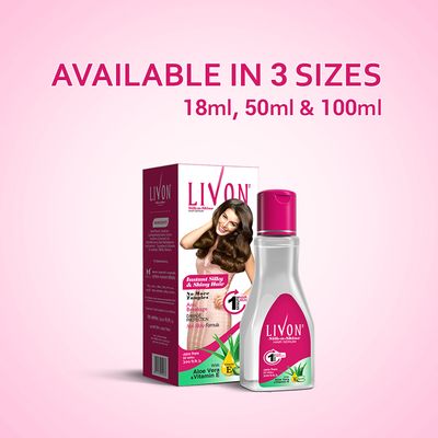 Livon Hair Serum with Argan Oil & Vitamin E for Women & Men, For Frizz Free, Smooth & Glossy Hair, Moisturizes & Detangles Hair, All Hair Types, 18 ml_img_2