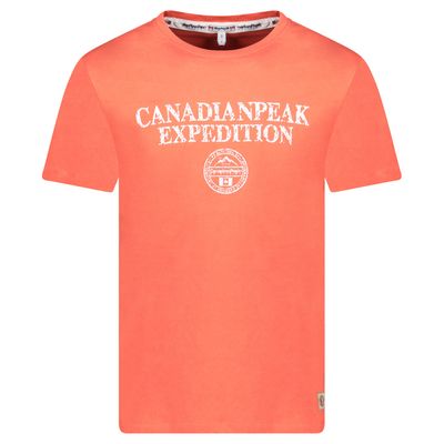 Canadian Peak JVICKEAK Homme - T-Shirt Col Rond avec Impressions et Drapeau Corail_img_0