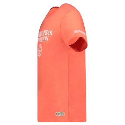 Canadian Peak JVICKEAK Homme - T-Shirt Col Rond avec Impressions et Drapeau Corail_img_1