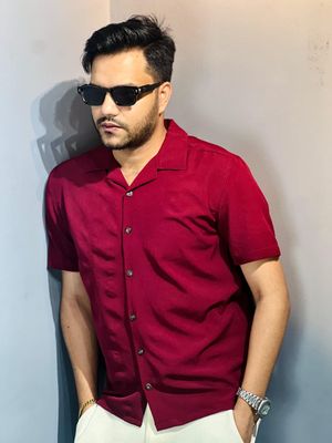Quban Shirt Maroon Colour