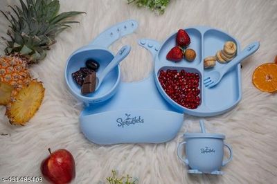 ৬ পিসের বেবি সিলিকন ফিডিং সেট 6pcs - Baby silicone feeding set_img_1