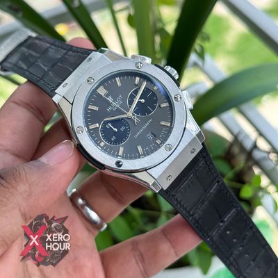 Hublot Classic Fusion Watches Chronograph | Crocodila Balck belt grey-silverdial_img_0
