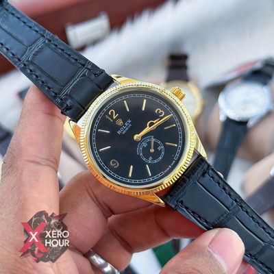 Rolex 1908 Classic Series Leather Belt | Black belt gold Black dial_img_0