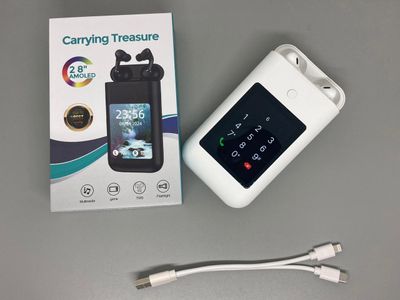 A98 Box Power Bank with 2in1 Earbuds, Large Screen Touch Control, LED Flashlight, HiFi Stereo for Music & Gaming_img_1