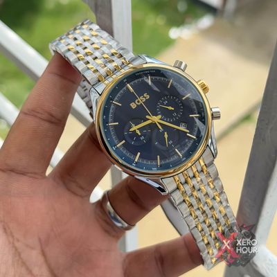 Hugo Boss Chronograph | Dual tone Sunflower Gold Blue Dial_img_0