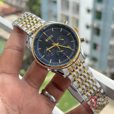 Hugo Boss Chronograph | Dual tone Sunflower Gold Blue Dial_img_2