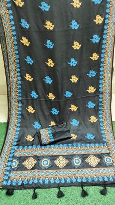বোধুয়া বেনারশি প্রিন্ট শাড়ি কালো কালার_img_2