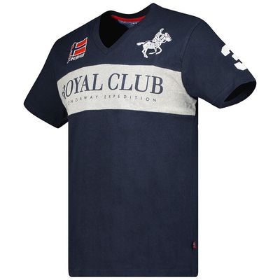 Short-sleeved V-neck T-shirt Navy_img_1