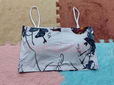 Ice Silk printed Crop Tops For Women Soft No Wire One-Piece Brassiere Seamless Beauty Bra Summer Wrap Chest Female Lingberries Bandeau Top_img_9