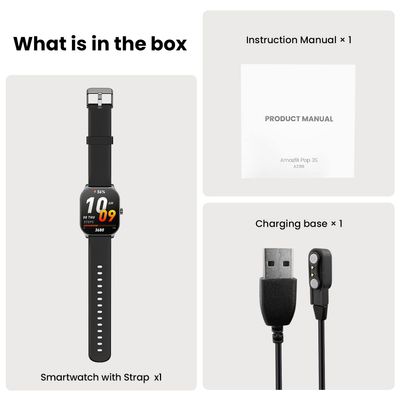 Amazfit Pop 3S Smart Watch – Black Color_img_1
