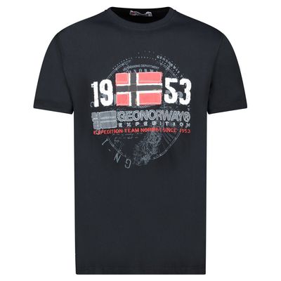 Men's Short-Sleeved T-Shirt with Black Flag_img_0