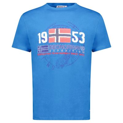 Men's T-Shirt Short Sleeve with Royal Blue Flag_img_0