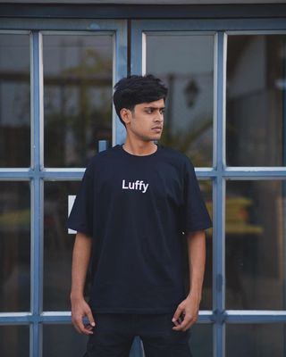 Luffy Oversized Black T-Shirt_img_1