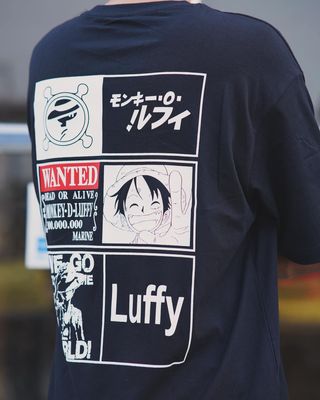 Luffy Oversized Black T-Shirt_img_2