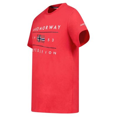 Men's T-Shirt Short Sleeve with Red Flag_img_2
