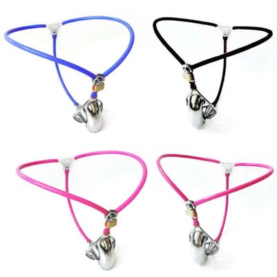 Portable Male Chastity Belt Device&Stopper Invisible Belt with Pierced Cage Bondage Metal Penis Ring Cock Cage Sex Toys for Men_img_10