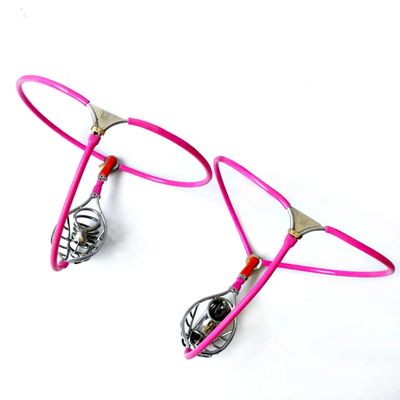 Portable Male Chastity Belt Device&Stopper Invisible Belt with Pierced Cage Bondage Metal Penis Ring Cock Cage Sex Toys for Men_img_13