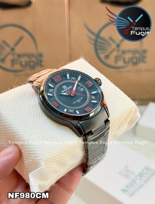 Naviforce 8044 Gents Chain Watch - Black Dial with Red Marking- Black Bezel- Black Chain- TF Code NF980CM_img_11