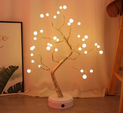 DIY Led Desk Tree Lamp, Desk Table Decor 36 Pearl LED Lights for Home, Bedroom_img_2