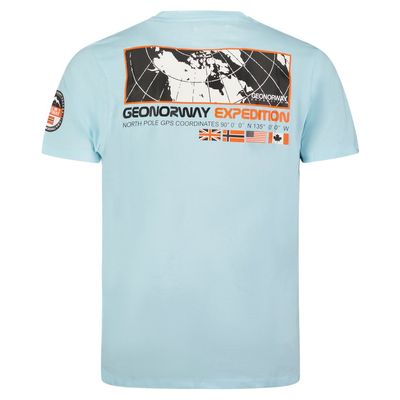 T-Shirt Men Short Sleeve with Sky Blue Flag_img_1