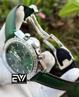 OMEGA 57 SPEED MASTER GREEN BELT SILVER CASE_img_1