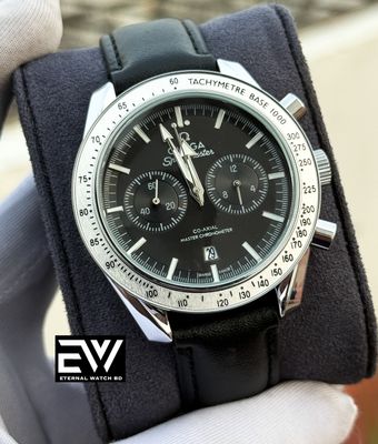 OMEGA 57 SPEED MASTER BLACK BELT SILVER CASE BLACK DIAL_img_0