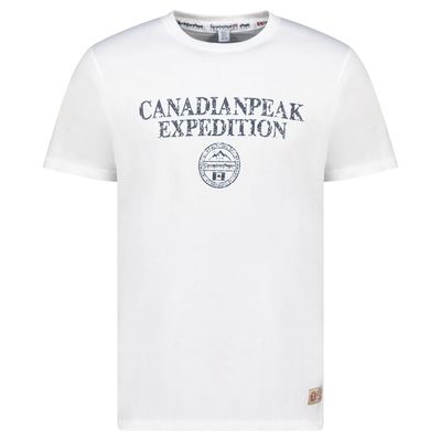 Canadian Peak JVICKEAK Homme - T-Shirt Col Rond avec Impressions et Drapeau Blanc_img_0