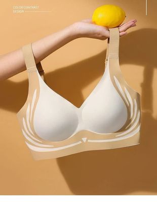 Lifting Anti-Sagging Wireless Push-up Bra V-Neck Underwear Four Rows Of Buckle BraBreathable Adjustable Non-Marking Comfortable_img_5