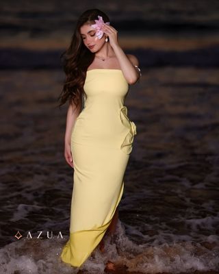 Butter Yellow Strapless Dress_img_0