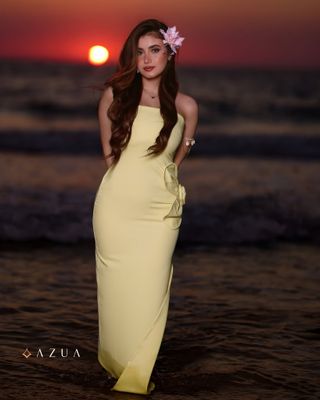 Butter Yellow Strapless Dress_img_4