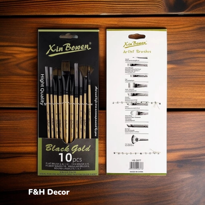 Xin Bowen Black Gold Nylon 10 pcs Brush Set.