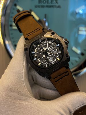 Tublar Browm belt Square Black Dial Original_img_0