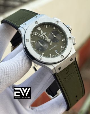 HUBLOT CLASSIC FUSION GREEB VELVET BELT SILVER CASE GREEN DIAL_img_0