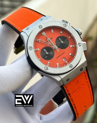 HUBLOT CLASSIC FUSION ORGANE VELVET BELT SILVER CASE ORANGE DIAL_img_0