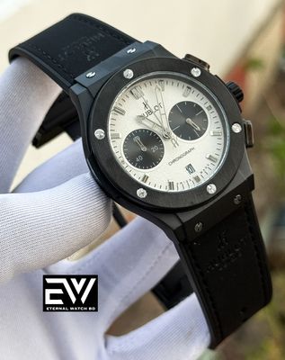 HUBLOT CLASSIC FUSION BLACK VELVET BELT WHITE DIAL BLACK CASE_img_0