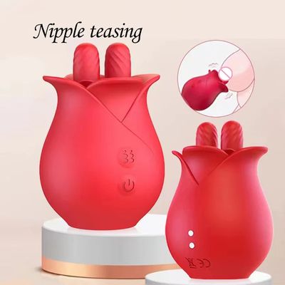 Double Tongue Vibrator For Female Rose Clitoris G-spot Stimulator Couple Flirting Nipple Massager Sex Toy For Women Adult 18_img_2