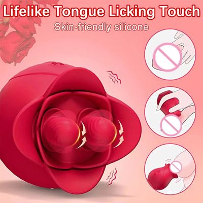 Double Tongue Vibrator For Female Rose Clitoris G-spot Stimulator Couple Flirting Nipple Massager Sex Toy For Women Adult 18_img_0