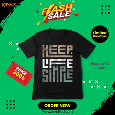 KEEP LIFE SIMPLE Typography T-Shirt | Minimalist Design | Regular Fit | Premium Fabrics With Meaningful Massage
