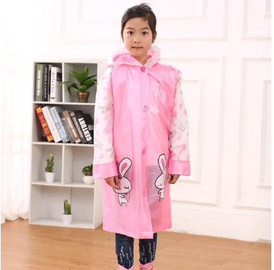 Students Raincoat With School Bag Pocket Children Raincoat Waterproof Girls Cartoon Animal Style Kids Rain Coat (Random Design)- (5yers to 15 years)_img_2