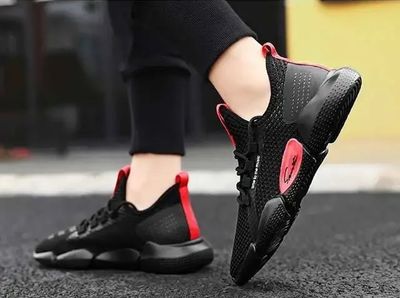 Premium Dark Flow Sneakers . (Black & Scarlet) (C-02)_img_7