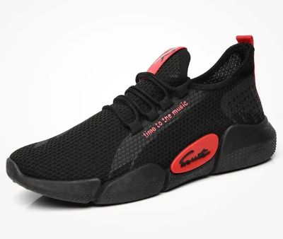 Premium Dark Flow Sneakers . (Black & Scarlet) (C-02)_img_11