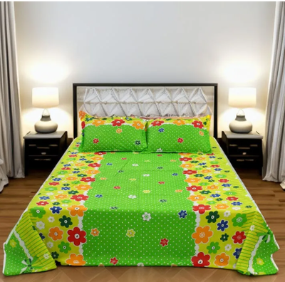 double King Size Bed Sheet Set with Pillow Cover Chador set 7.5×8.25 feet Full Cotton Fabric model B2_img_2