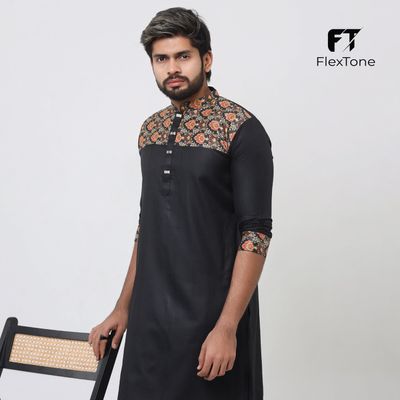 FlexTone Premium Quality Panjabi/ Color>Black_img_0